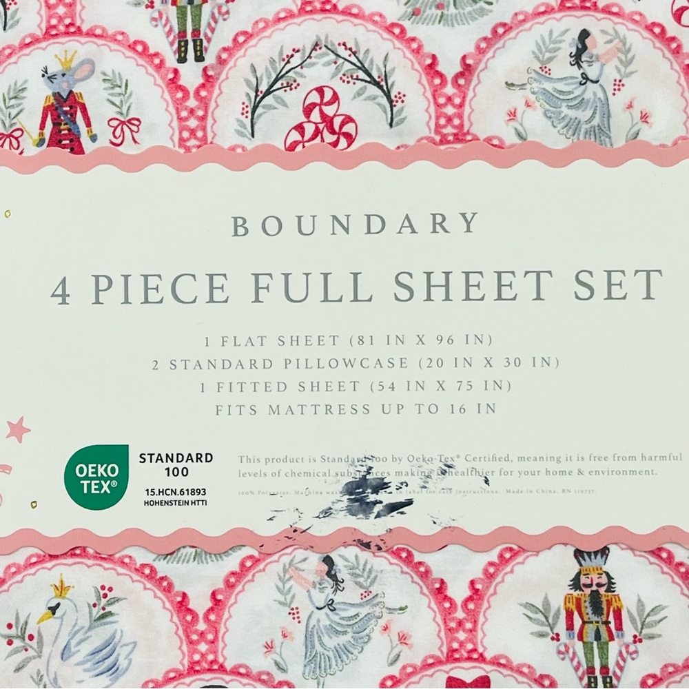 Holiday FULL Boundary Sheet Set 12 Days of Christmas Nutcracker Ballet Sheets - Picture 7 of 7
